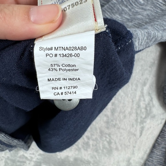 True Religion Hooded Henley Sweatshirt Men's XL Blue Long Sleeve Pullover Logo - Picture 7 of 13